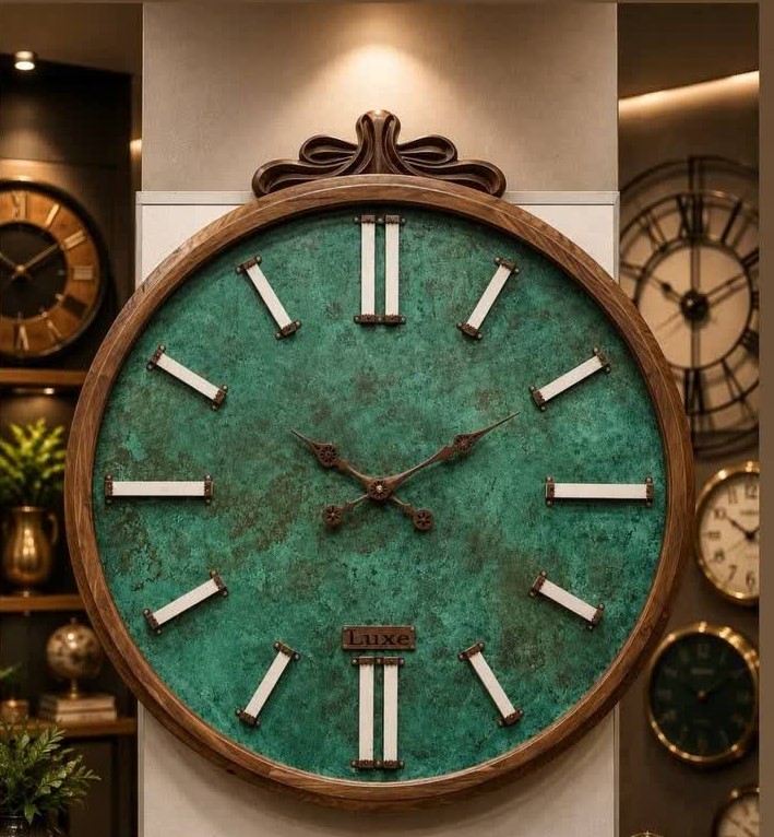 ساعت دیواری تمام چوب سنگین روس   Luxe اورجینال عدد سنگی