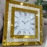 ساعت دیواری آینه ای نگین دار pinar