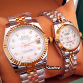 ساعت مچی ست مردانه و زنانه ROLEX مدل OYSTER PERPETUAL DATEJUST ( اورجینال - قاب طلا)
