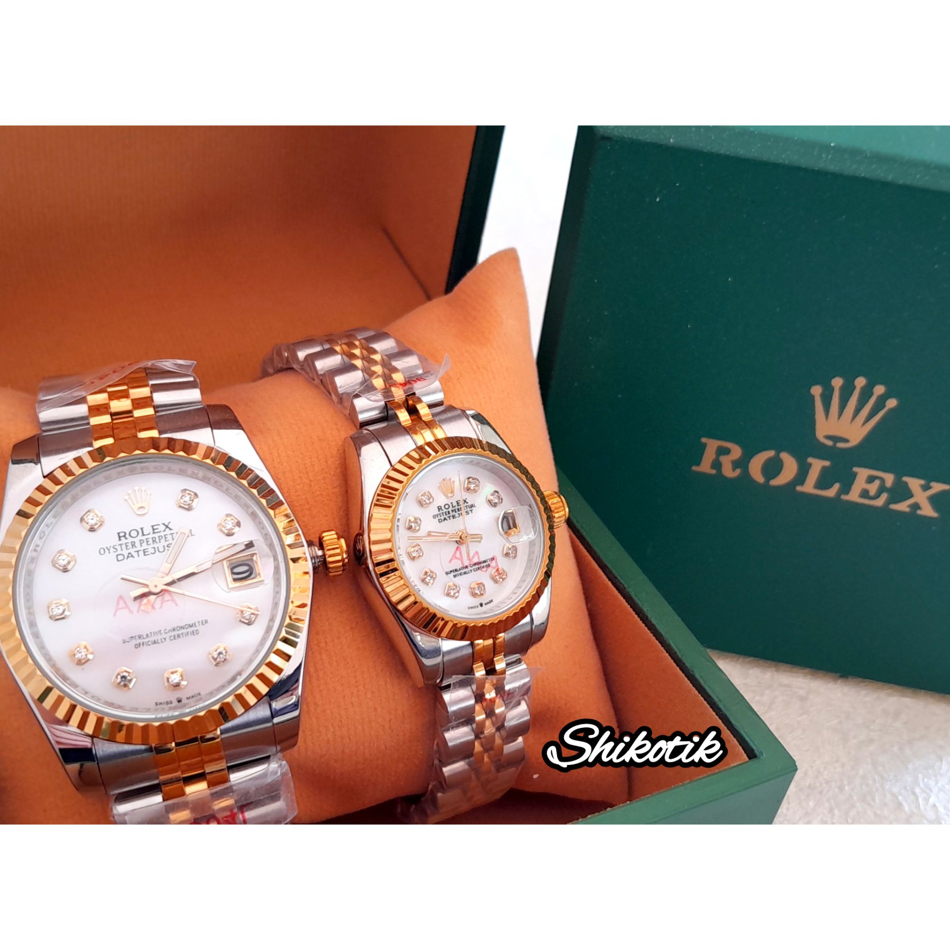 ساعت مچی ست مردانه و زنانه  ROLEX مدل OYSTER PERPETUAL DATEJUST ( اورجینال - قاب طلا)