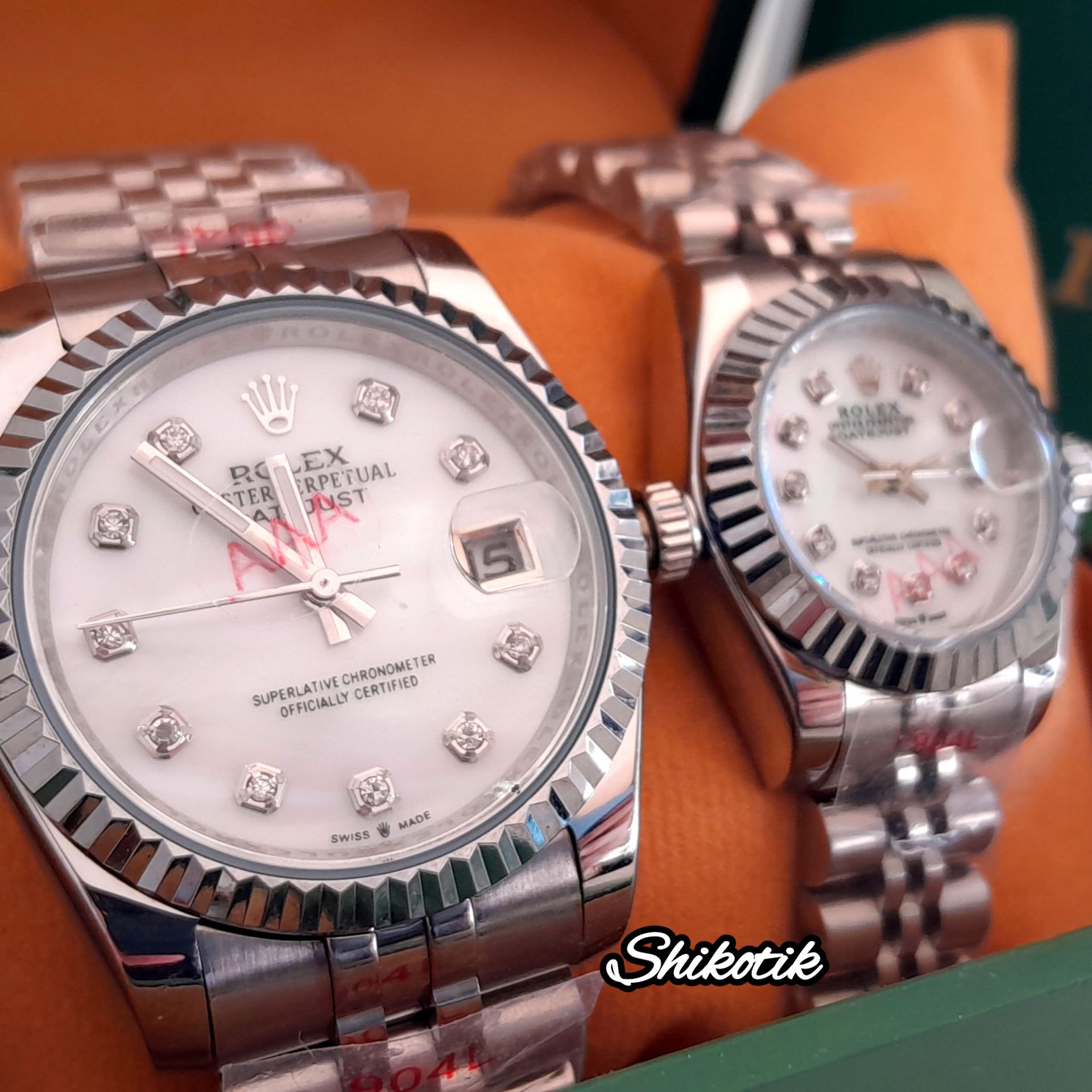 ساعت مچی ست مردانه و زنانه ROLEX مدل OYSTER PERPETUAL DATEJUST ( اورجینال - قاب طلا)