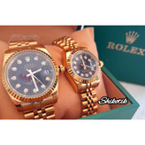 ساعت مچی ست مردانه و زنانه ROLEX مدل OYSTER PERPETUAL DATEJUST ( اورجینال - قاب طلا)