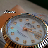 ساعت مچی ست مردانه و زنانه ROLEX مدل OYSTER PERPETUAL DATEJUST ( اورجینال - قاب طلا)